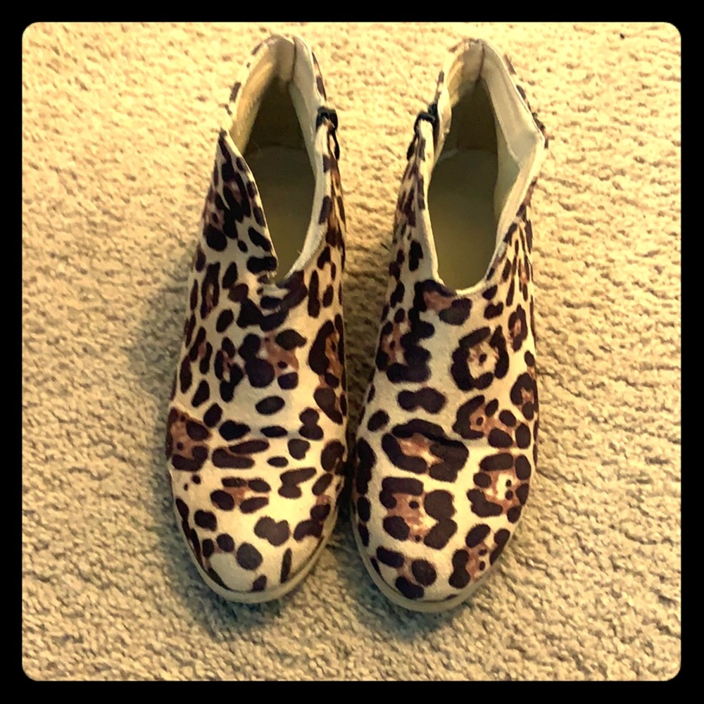 Animal print booties
